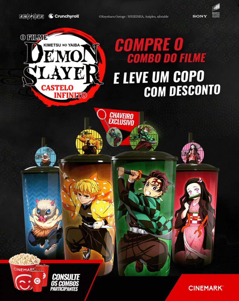 cinemark_demon_slayer-814x1024 Demon Slayer: Castelo Infinito - Cinemark lança copos colecionáveis e chaveiros temáticos